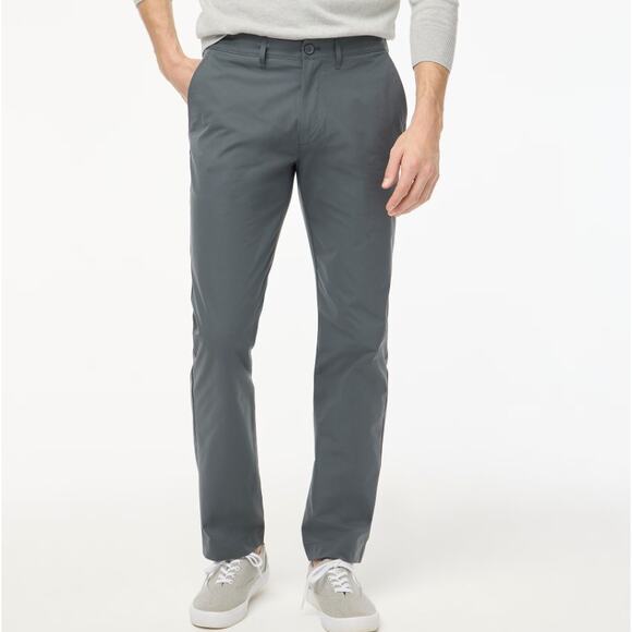 J.Crew Flex Straight Tech Chino Pants Mens 35x32 Tarnished Metal Stretch Zip Fly - Picture 1 of 9